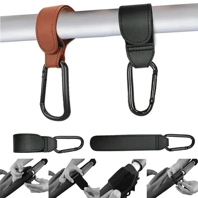 Travel Accessories Baby - 2 Ganchos de Cuero para Carrito