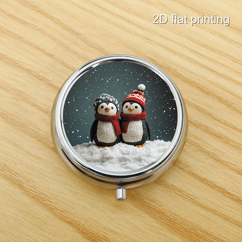 Caja redonda Winter Penguin co - Travel Accessories As Gifts reseña y precio